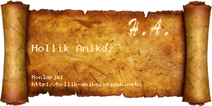 Hollik Anikó névjegykártya